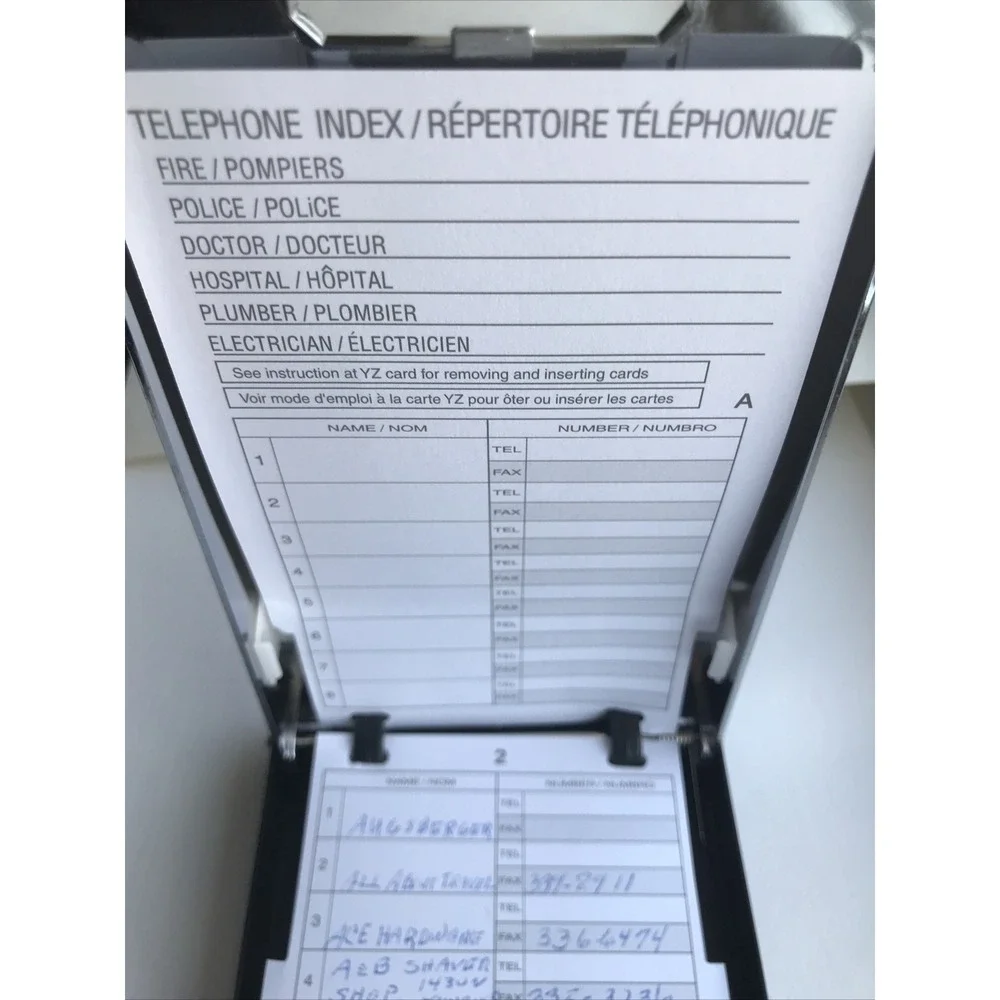 VTG Old Stock Chrome Automatic Telephone Index Telephone Directory 60s 70s Prop